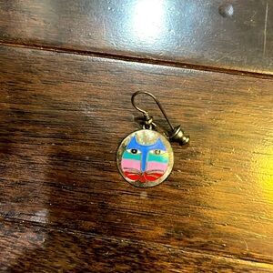 Moon cat earring